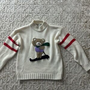 Vintage 1980’s varsity Sweater with Bear Design size medium. Very soft !